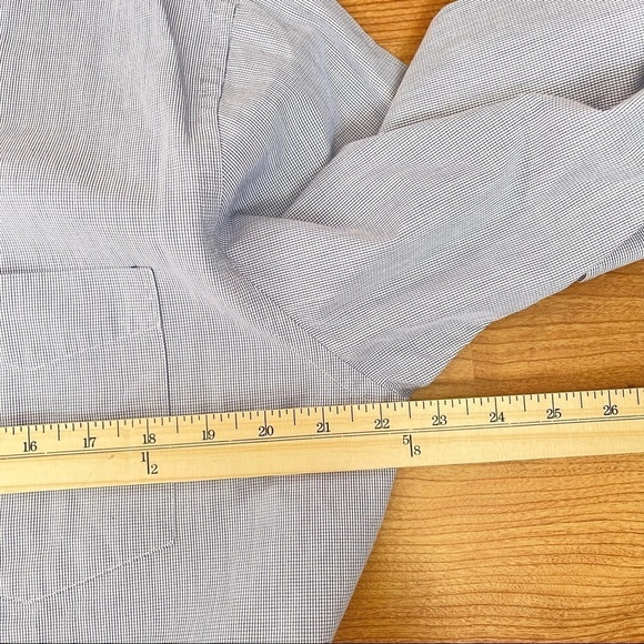 Banana Republic Men’s Med 15-15.5  Grey Plaid Long Sleeved Dress Shirt - Picture 12 of 12